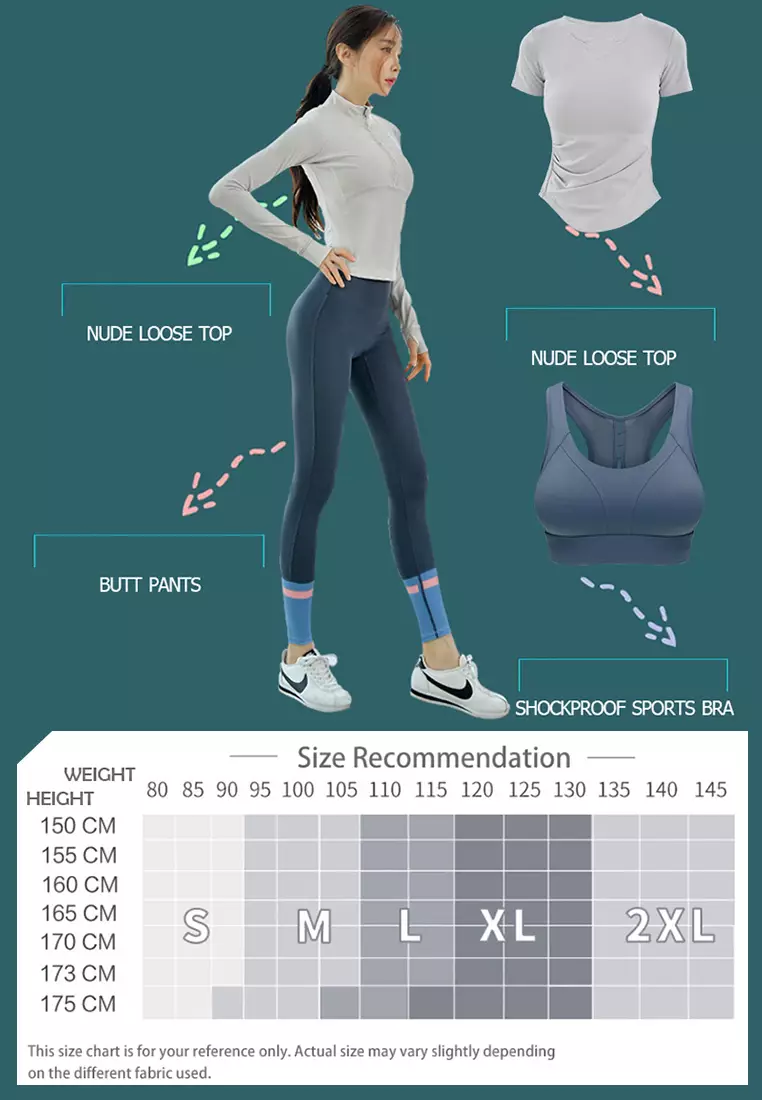 (4PCS) Quick Dry Running Fitness Yoga Dance Set (Bra+Bottoms+Tops)