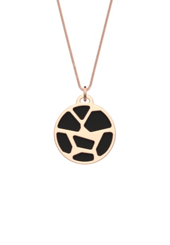 Les Georgettes by Altesse Les Georgettes Girafe Rose Gold 16mm Necklace with Black & White leather D256EAC9D58E81GS_1