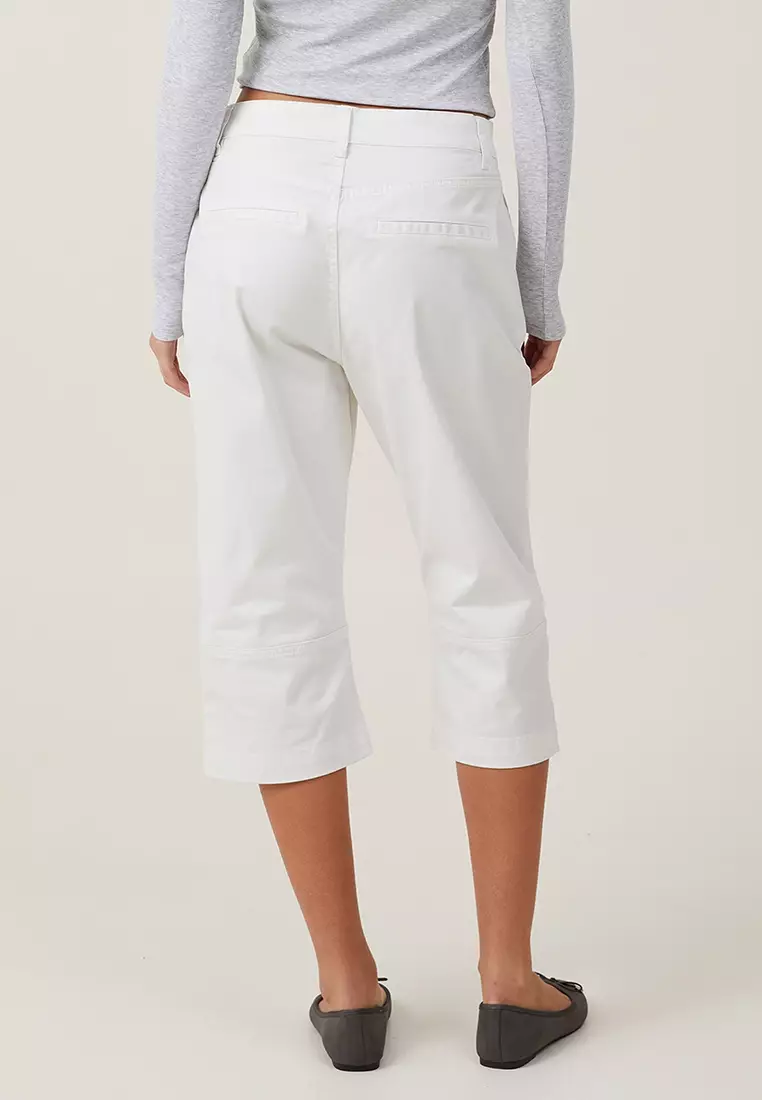 White cropped capri pants outlet