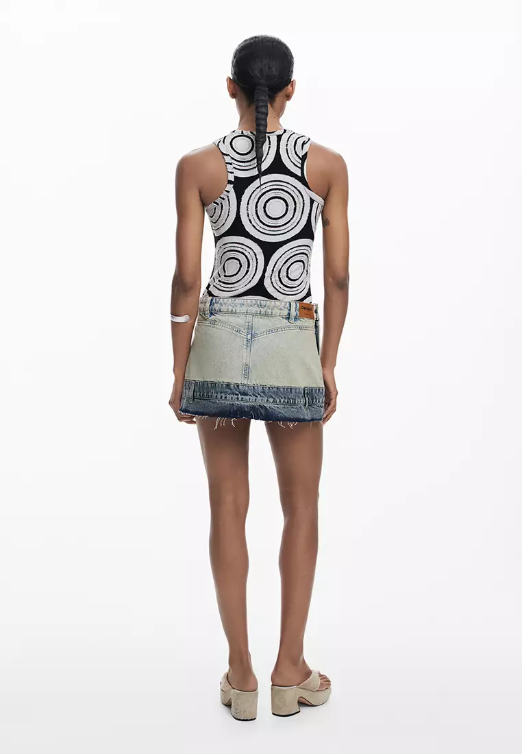 Double-waist mini skirt