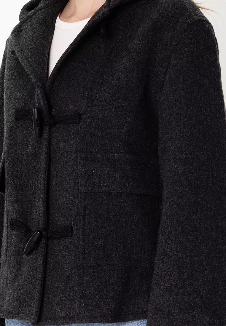Wool-Blend Hooded Jacket