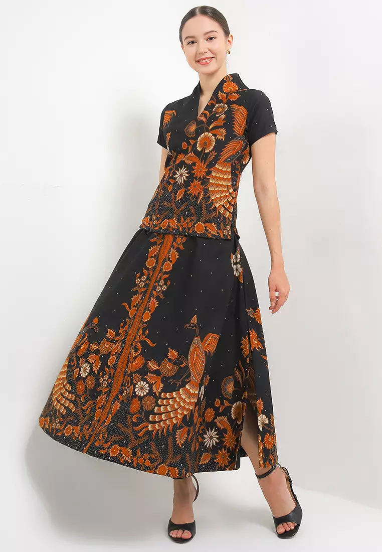 Blouse Swan-Necked Cap-Sleeve+Lining