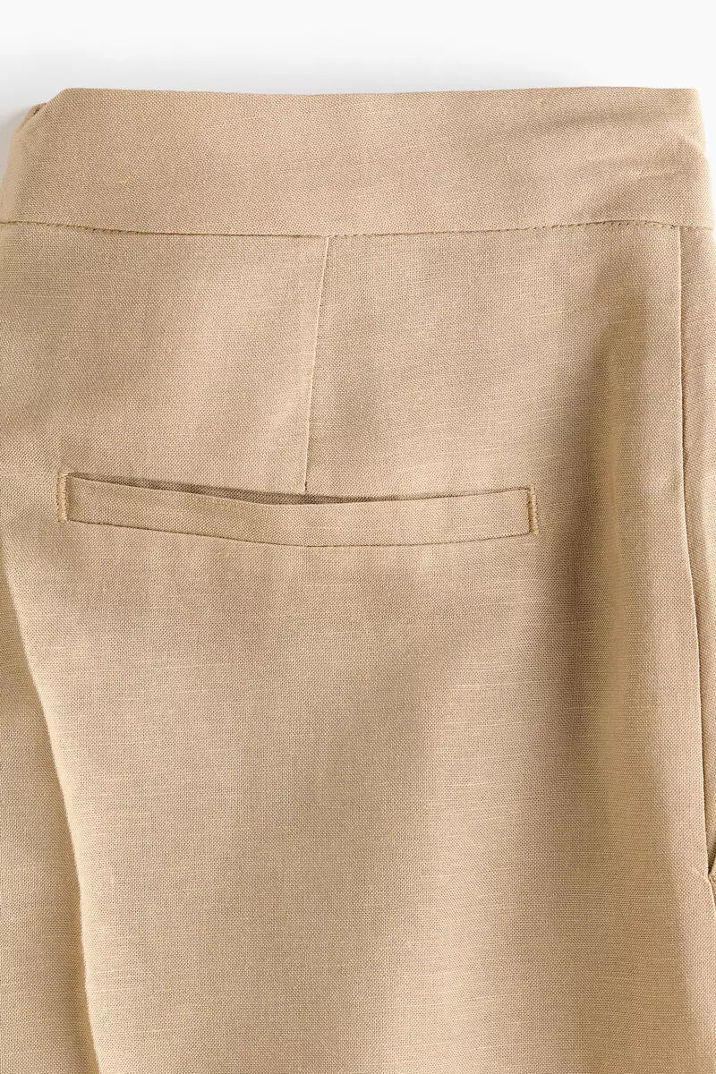 Linen-blend Bermuda shorts