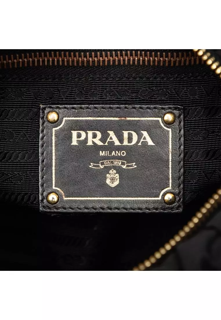 Pre-Loved Prada Tessuto Canapa Logo Bow Crossbody