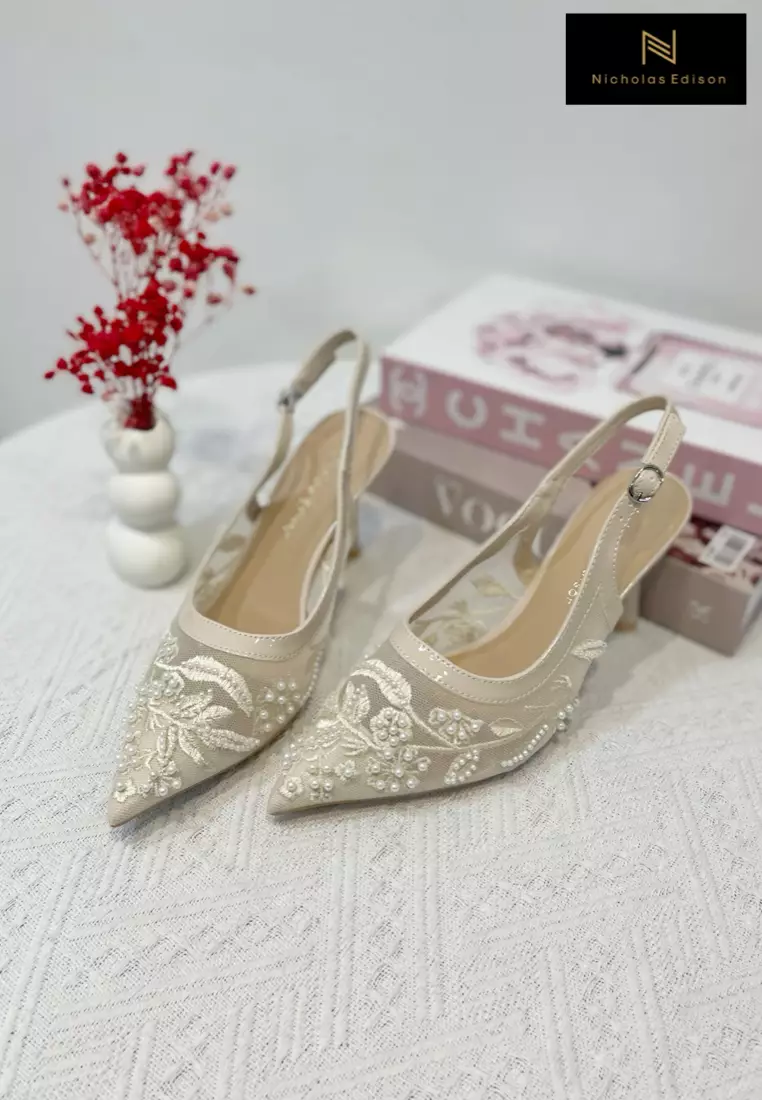 Jual NICHOLAS EDISON Heels Calandra Cream Original 2026 | ZALORA ...