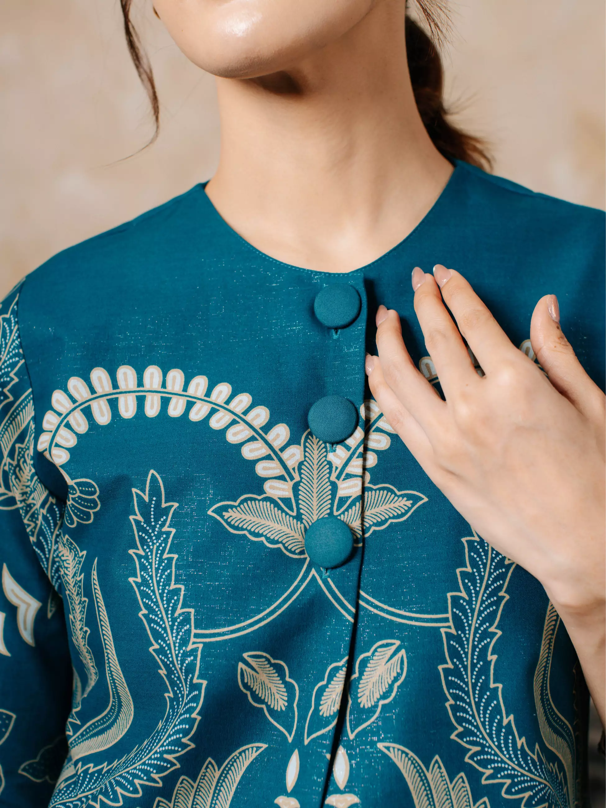 Avana by Adyatma Aria Turquise Outer Batik Wanita Katun Foil