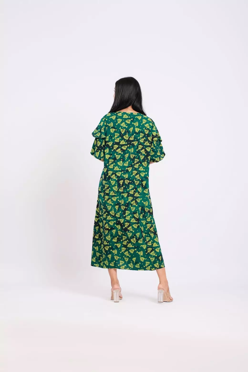 Dress daster sleep wear Wanita Magnifera foetida Green