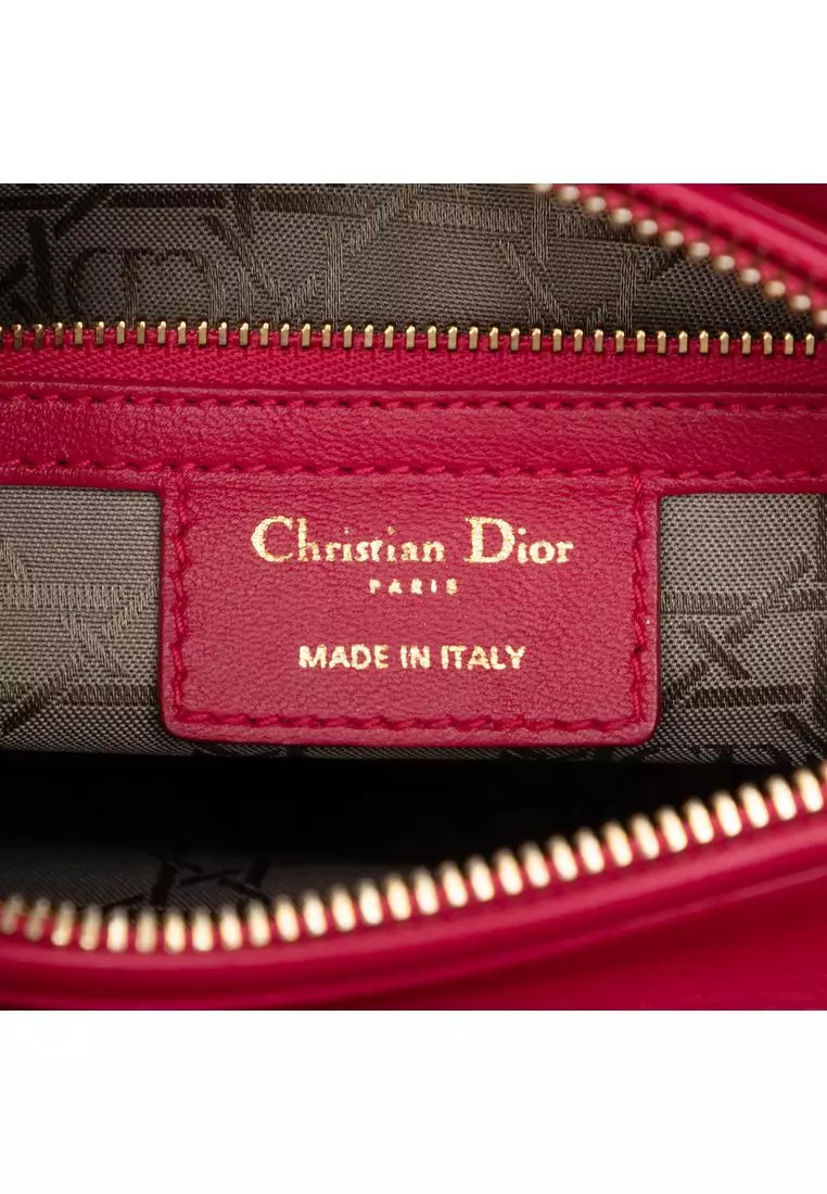 Pre-Loved Dior Medium Lambskin Cannage Lady Dior