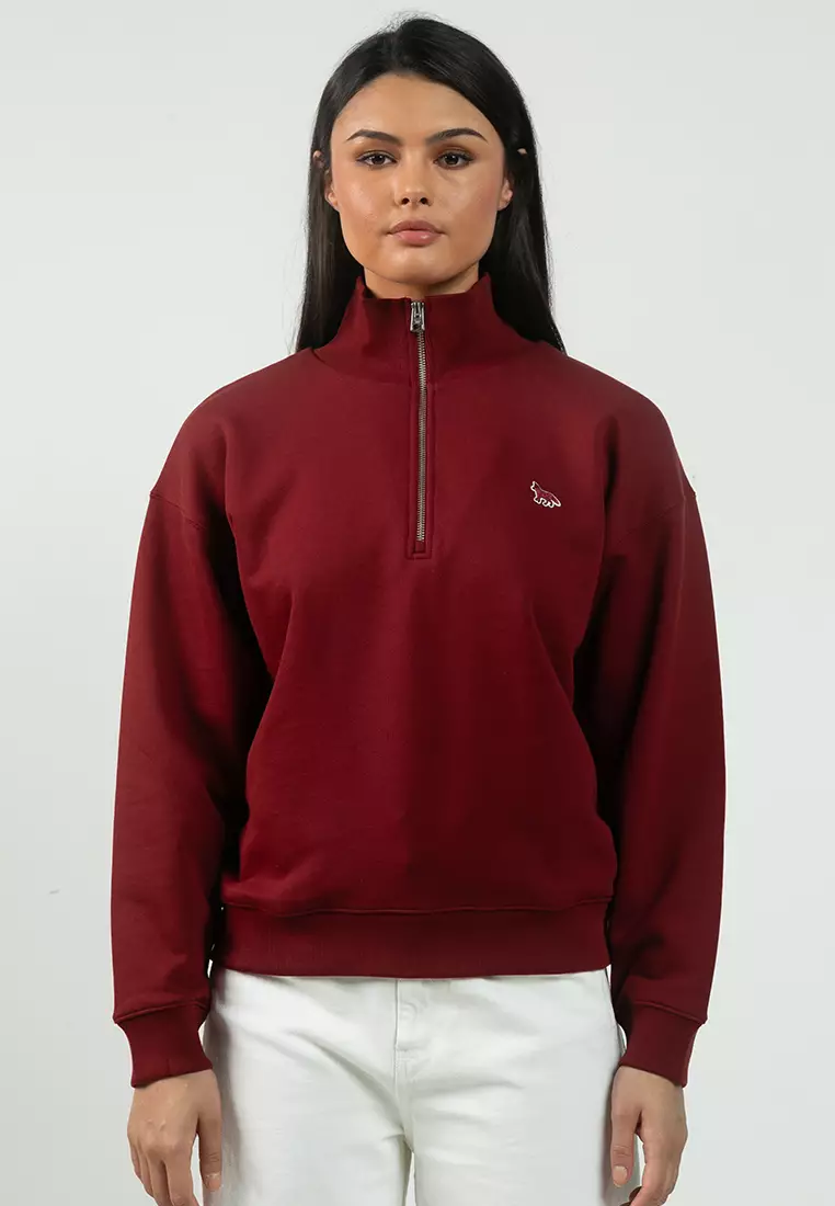 Buy Maison Kitsune Baby Fox Half Zip Sweatshirt 2026 Online | ZALORA
