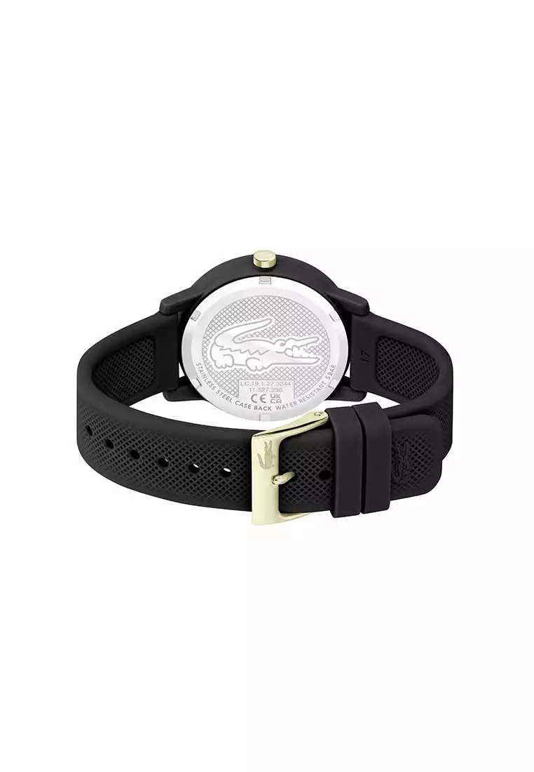 12.12 Ladies Women's Watch Black Silicone Strap - Black Dial 2001212