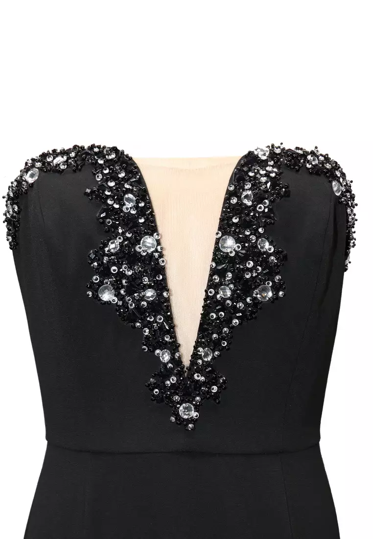 Feminine & Sexy Polyester Crepe Evening Gown