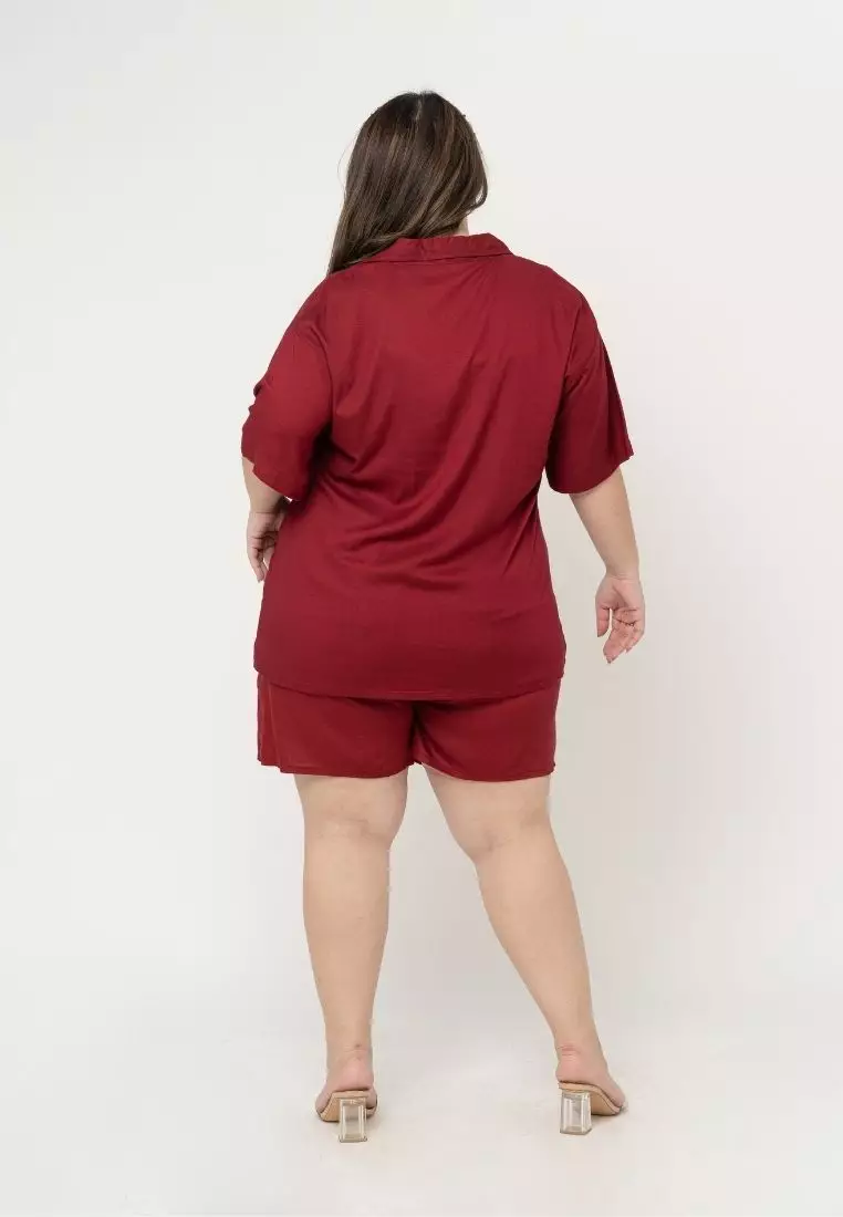 Plus Size Set Sans Lucia Maroon