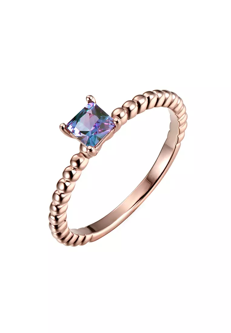 [ Alexandrite Collection ] Simple Square Alexandrite Ring RG - Cincin Alexandrite s925 by Her Jewellery