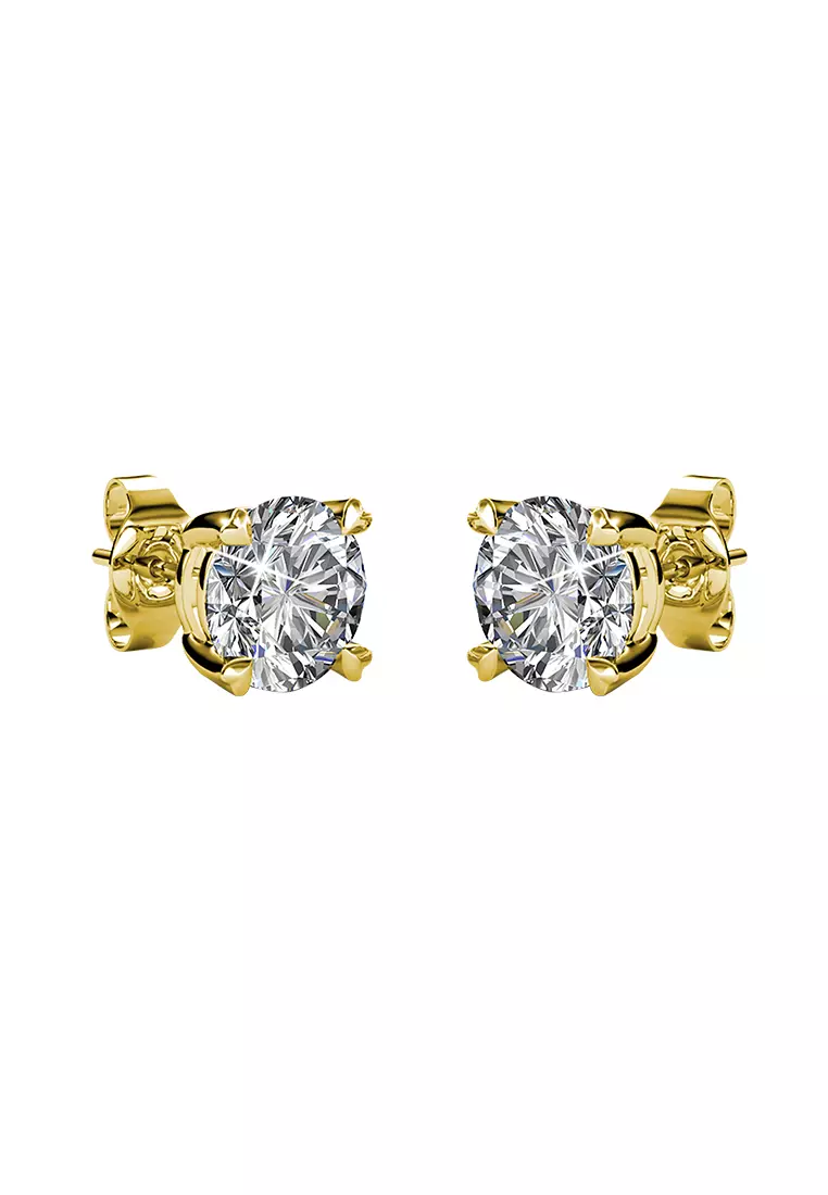 Her Jewellery SweetHeart Earrings (Yellow Gold) - Luxury Crystal Embellishments plated with 18K Gold