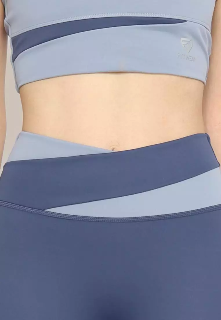 Fitwear - Legging Panjang Olahraga Wanita 2TONE MINJI SEAMLESS - NAVY PJ