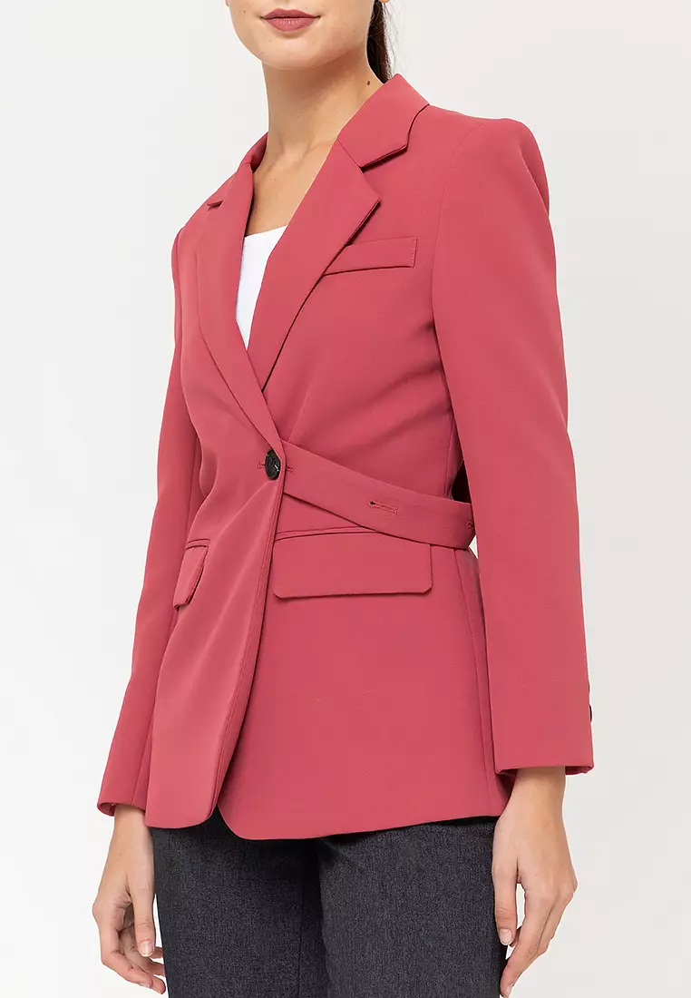 Chic Blazer With Removable Band