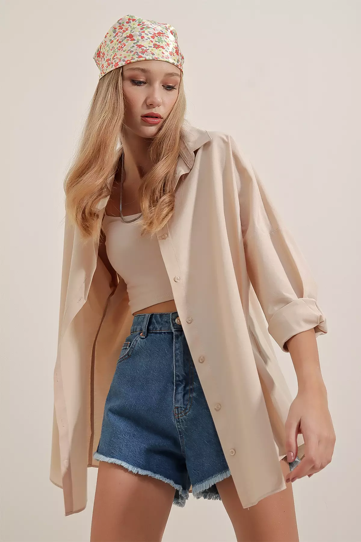 Oversized Long Basic Shirt