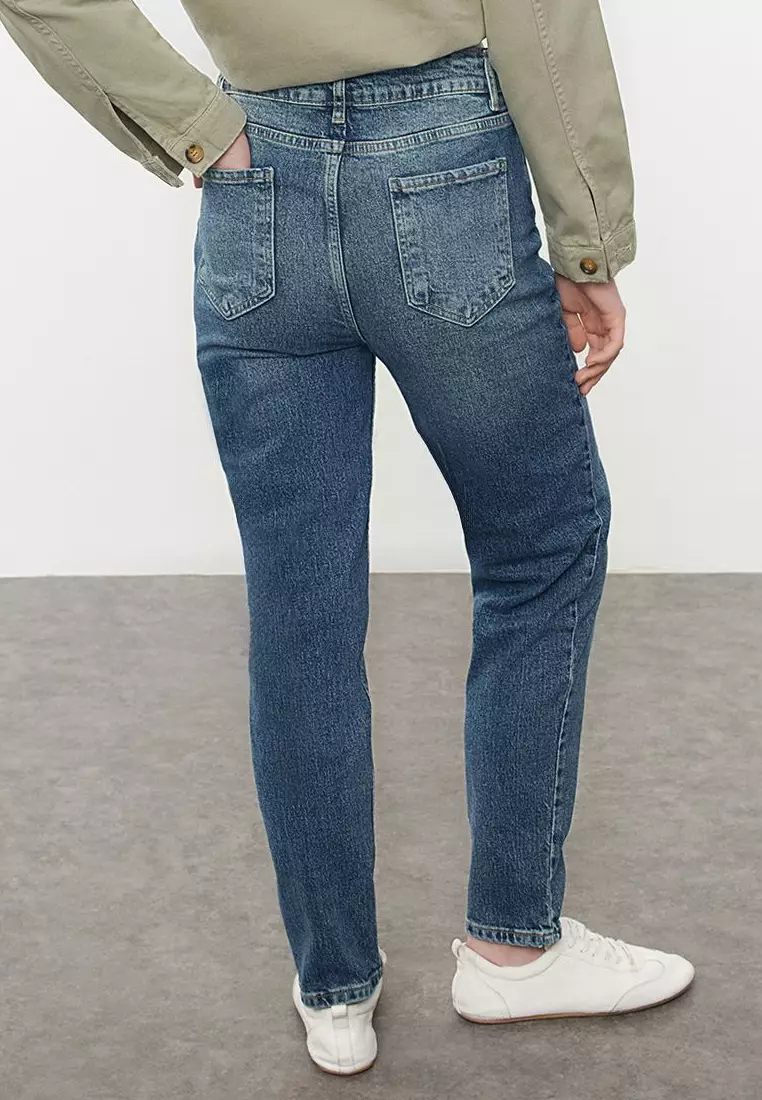 High Waist Slim Mom Jeans