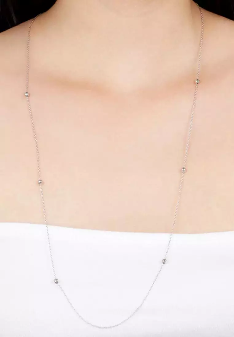 Sterling Silver Infinity Long Chain Necklace
