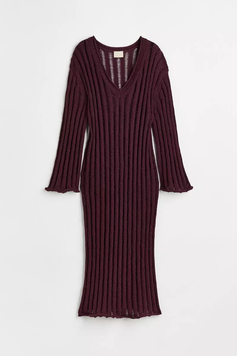 Rib-knit dress