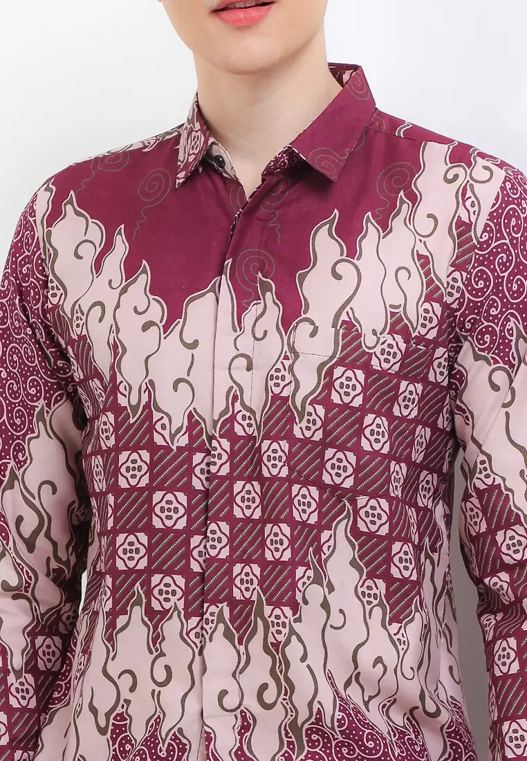 Saroja Kemeja Batik Exclusive Premium Pria Casual Modern Lengan Panjang