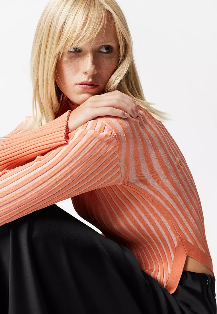 Asymmetric Rib-Knit Top