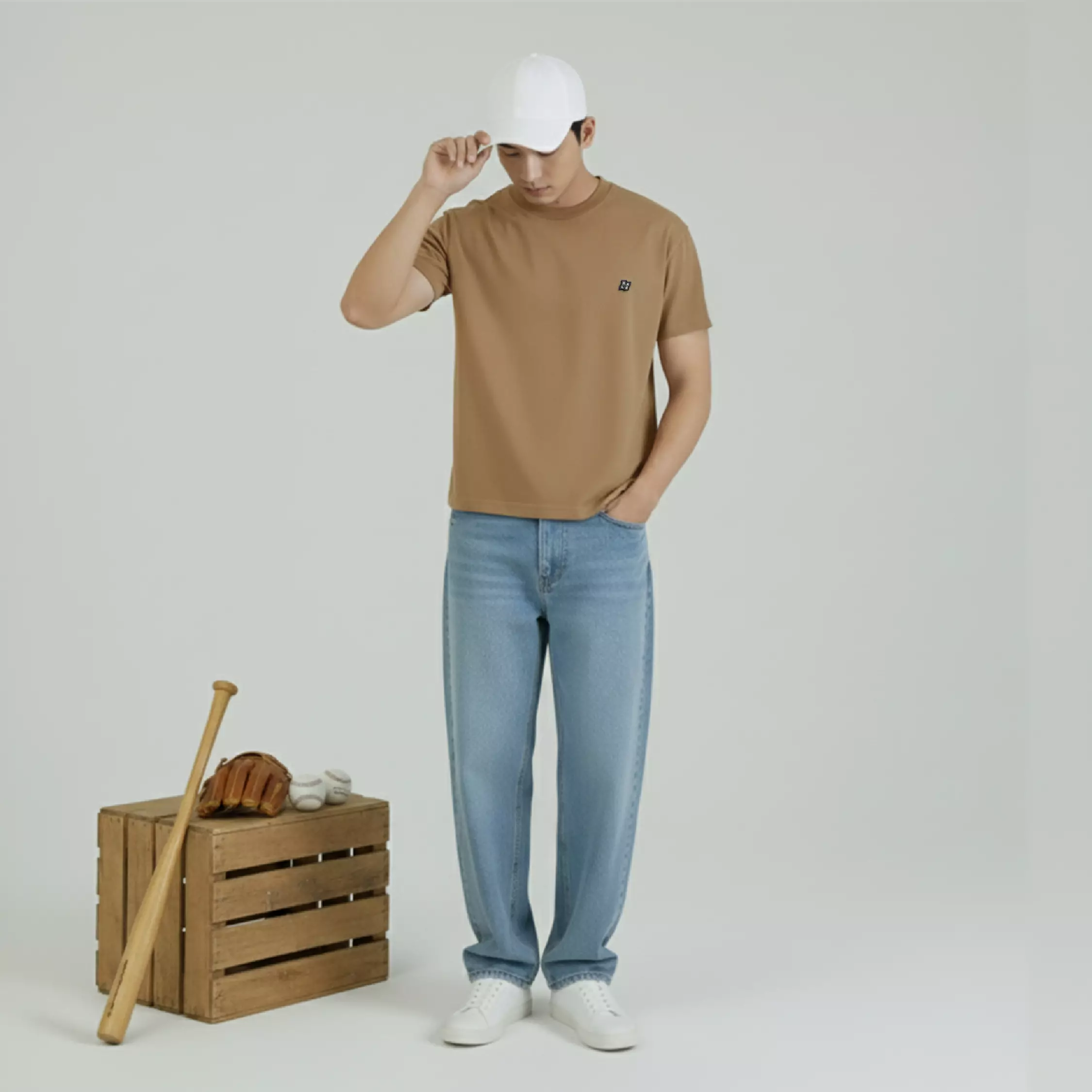 KALE NEO BROWN T-Shirt Fitted Tee Short Sleeve Cotton Cloudy