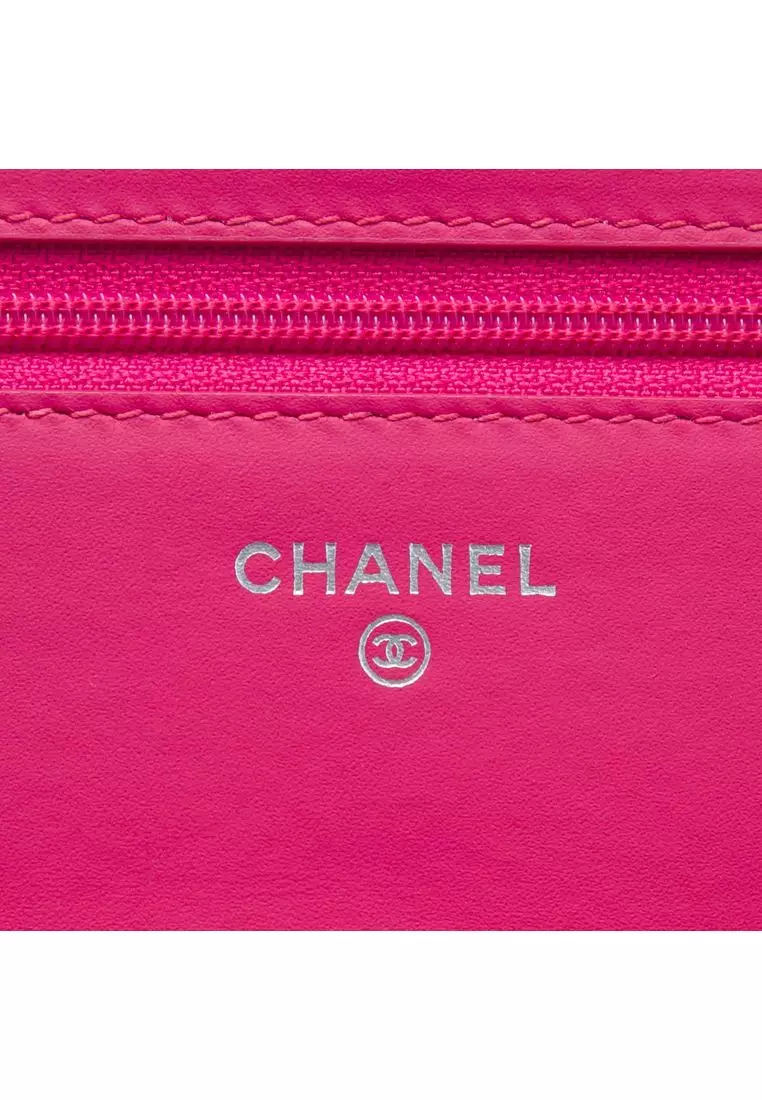 Pre-Loved Chanel Bicolor Classic Patent Wallet On Chain