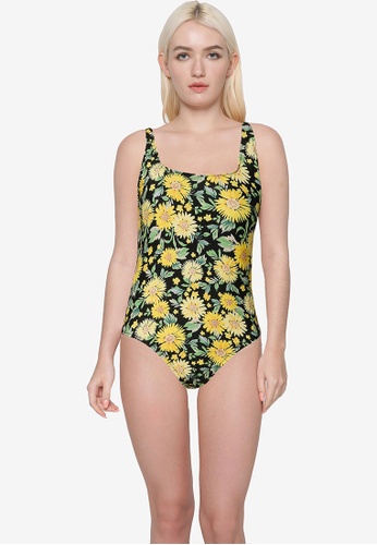 Old Navy yellow Square Neck French Cut One-Piece Swimsuit EEAA0USD45F08BGS_1