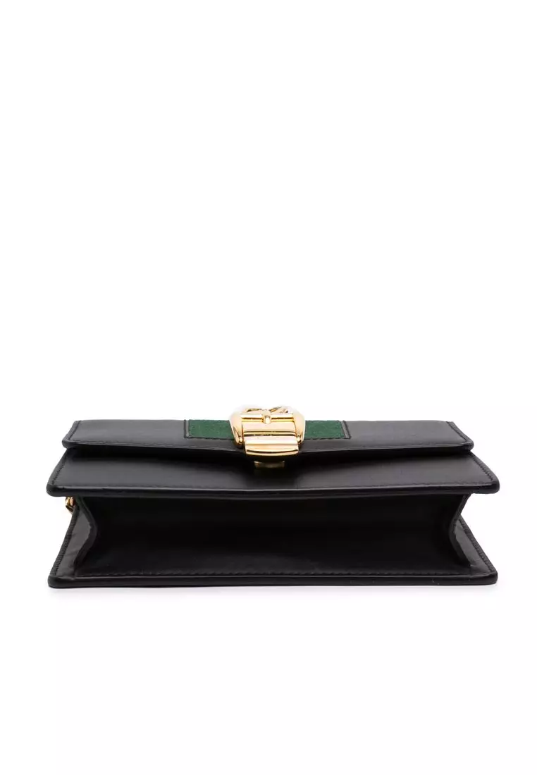 Pre-Loved Gucci Super Mini Calfskin Web Sylvie Chain Crossbody