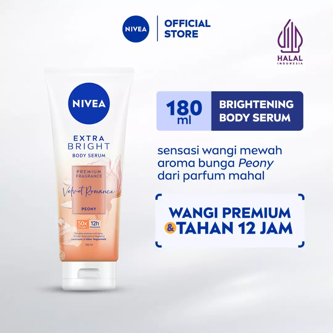 NIVEA Body Serum Extra Bright Premium Fragrance Velvet Romance 180ml x3