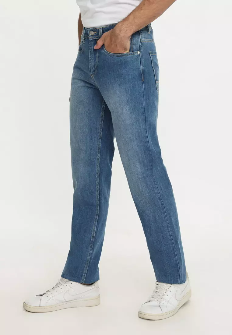 POLICE Celana Jeans Panjang V Pocket Brad Medium Regular Fit Pria