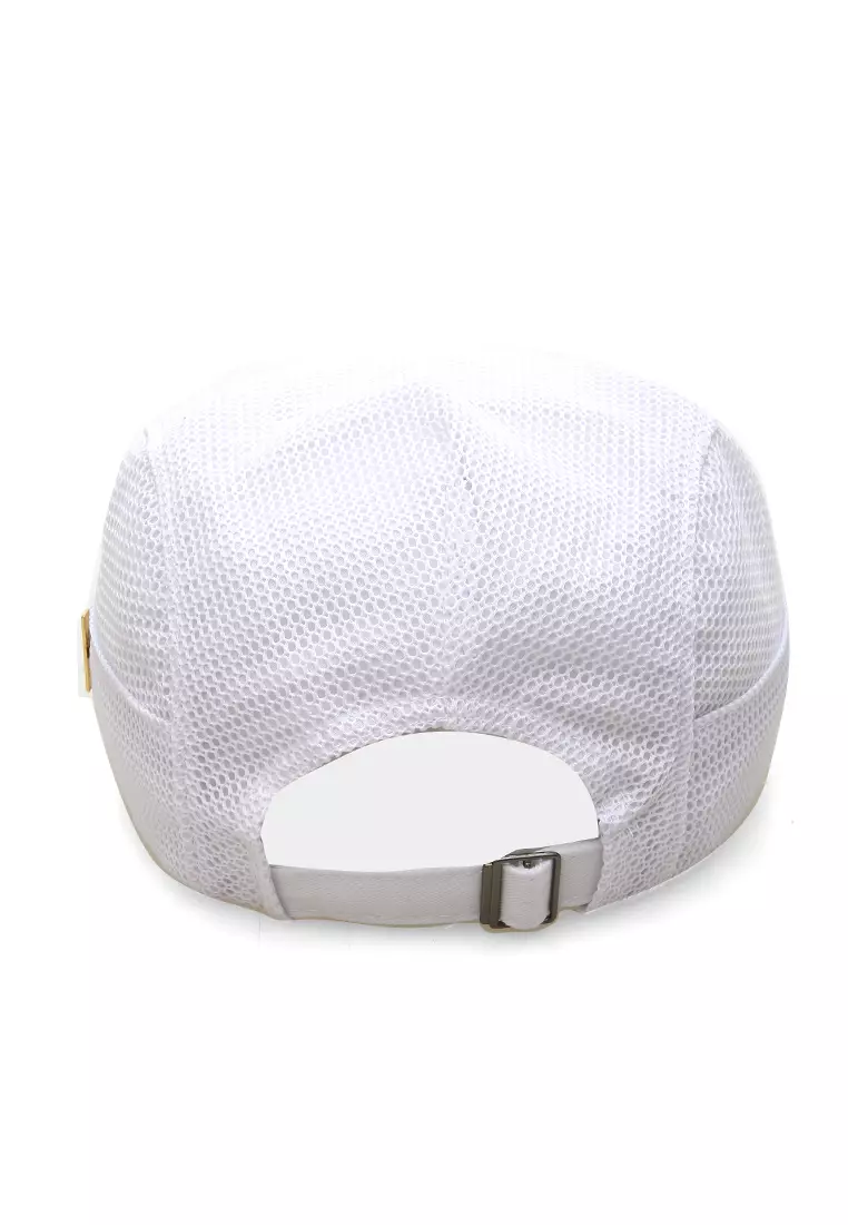 Kai Aksesoris Fashion Topi Pria Wanita Flat Hat Adjustable Strap Material Cotton ORIGINAL - White