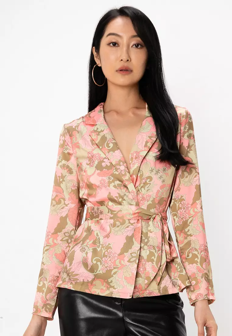 Buy ASOS Design Satin Collared Wrap Top Co-Ord 2025 Online ZALORA