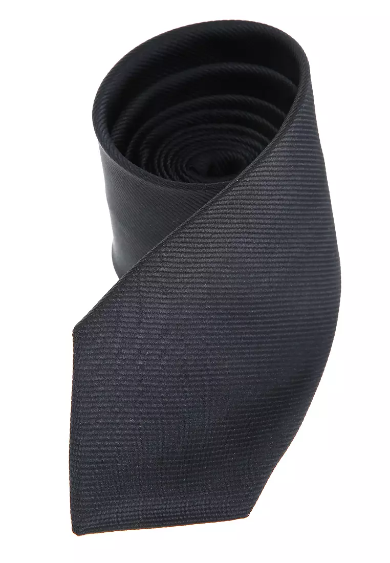 Stranger Dasi Pria Polos Plain Tie Man Neckwear Aksesoris Fashion Material Polyester ORIGINAL - Black