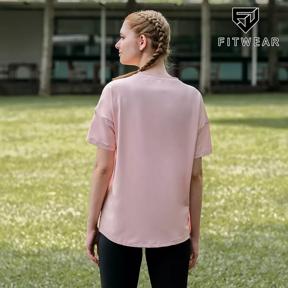 Fitwear Kaos Dryfit Oversize Olahraga Wanita ARIANA S/S SLIT - PEACHY