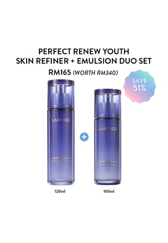 Laneige purple Laneige Perfect Renew Youth Skin Refiner + Emulsion Duo Set (Worth RM407) E416EBE03B2D4AGS_1