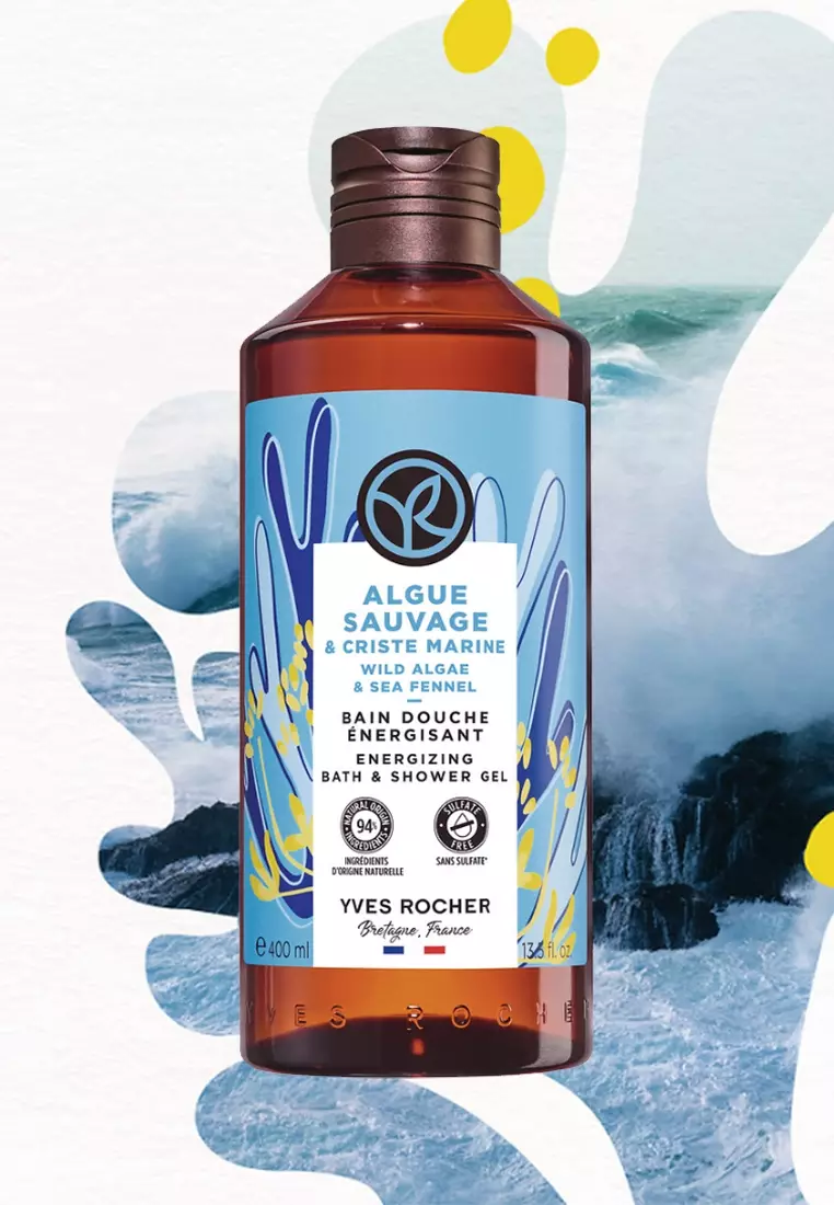 Wild Algae Energizing Shower Gel - 400ml Natural, Sulfate Free, Hydrating Body Wash
