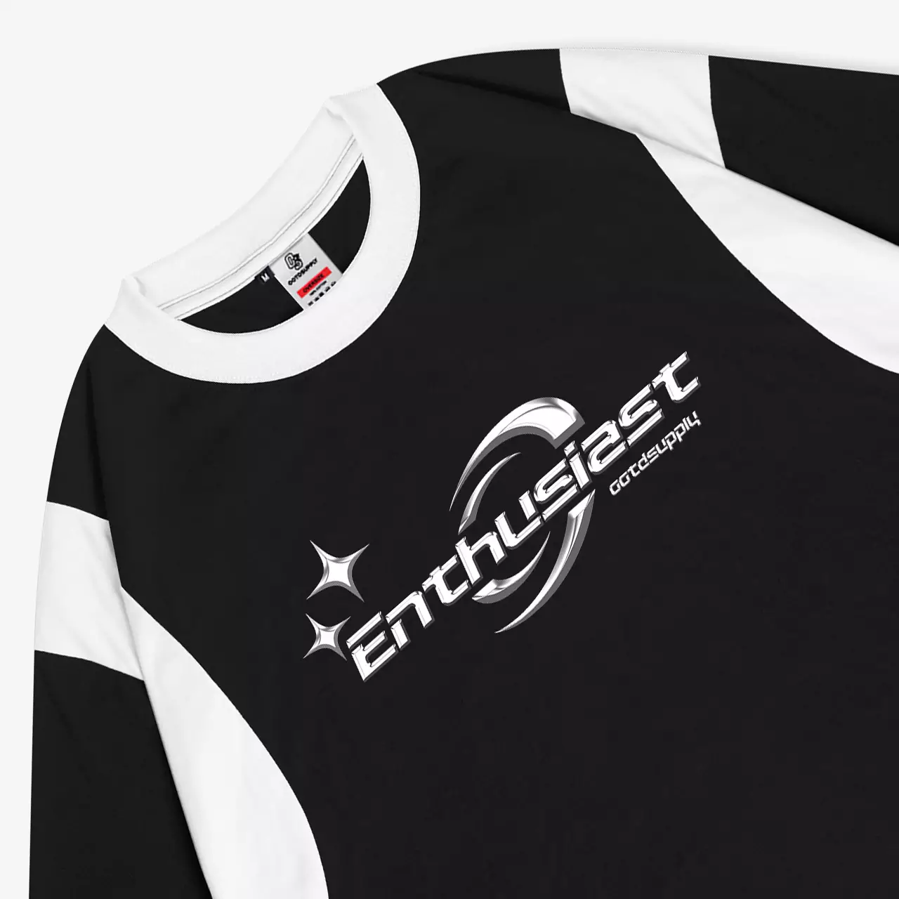 OOTDSUPPLY Oversized Side Line Astral Black & Benhur | Oversize Pria & Wanita OVZSL004