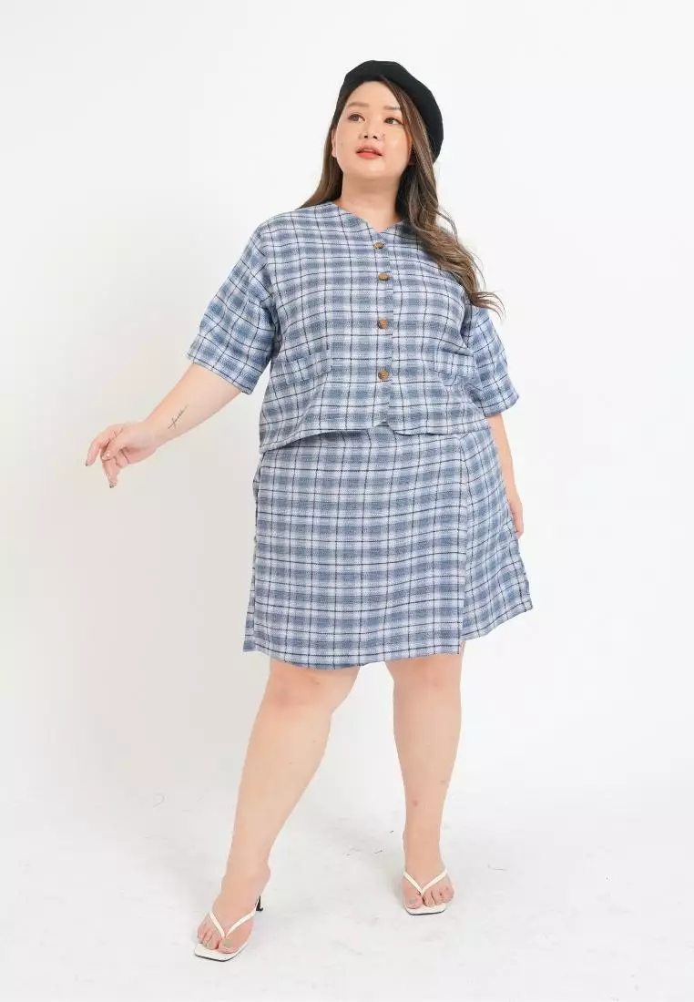 Plus Size Set Blazer Seoul Blue