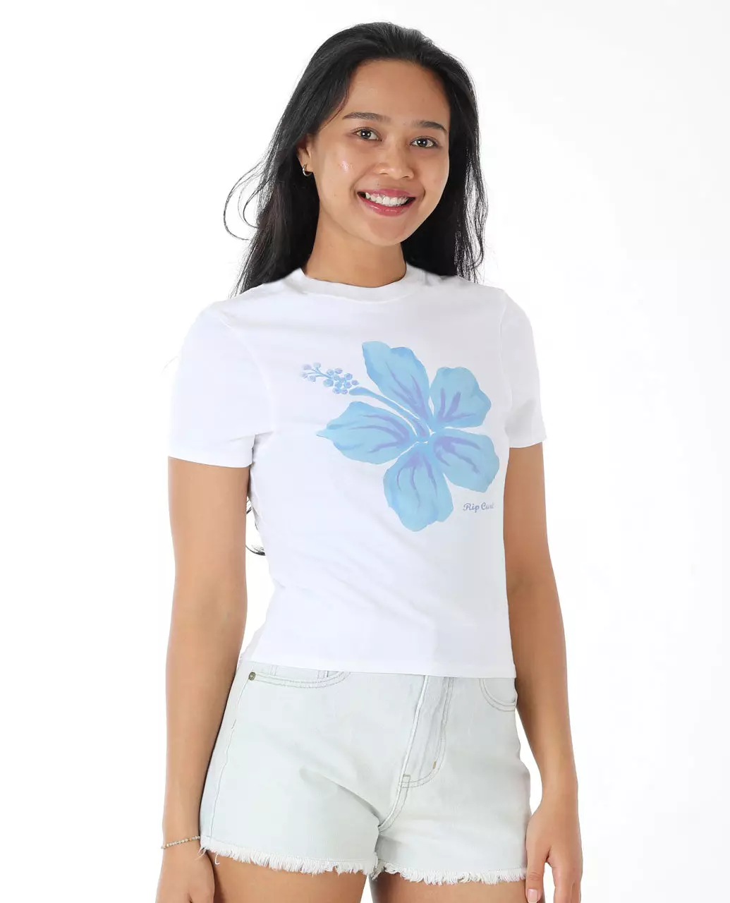 Rip Curl Women Hibiscus Fitted Tee - White