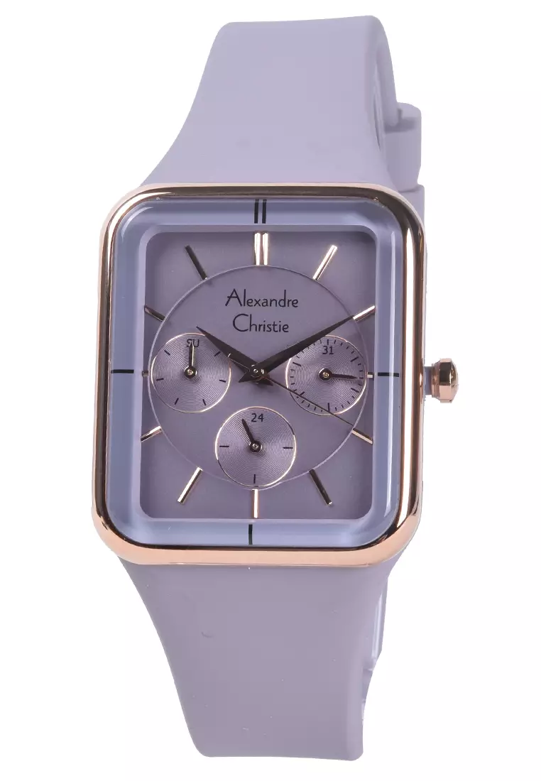 Alexandre Christie Jam Tangan Analog Wanita Purple Rubber Strap - 2744 BFRRGPU