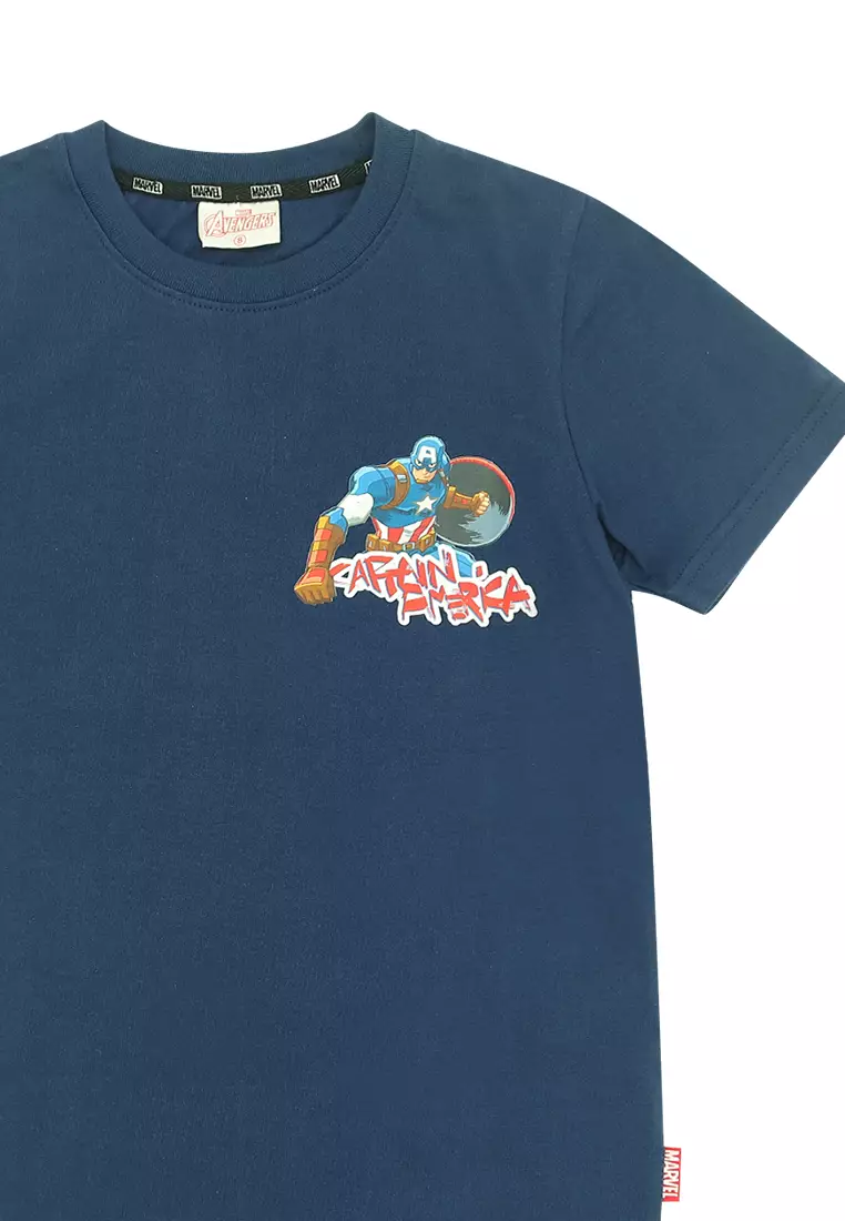 Boys Licensed Graphic T-Shirt Inked Captain America