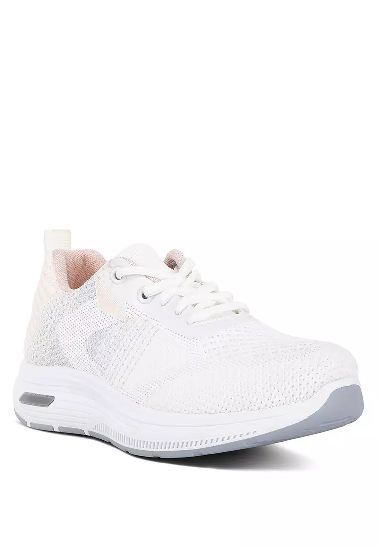 White Contrasting Chunky Sneakers