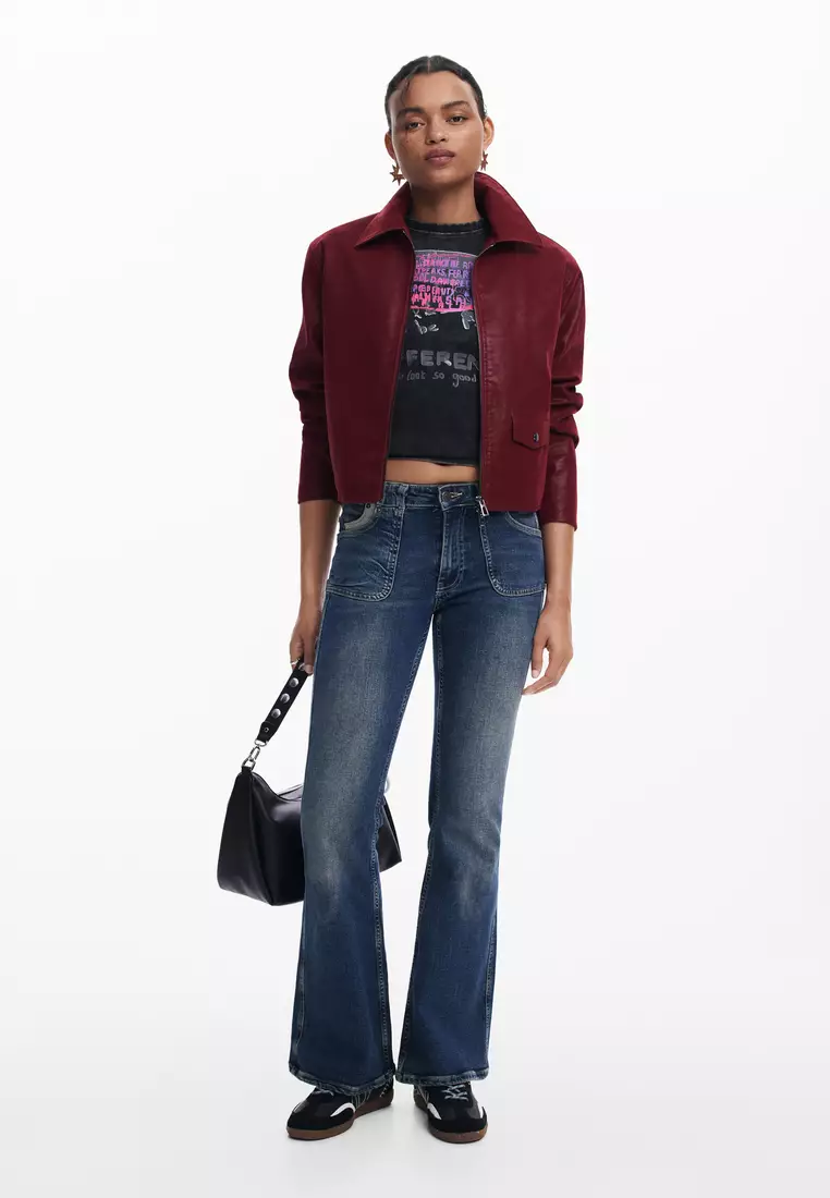 Shiny faux leather jacket