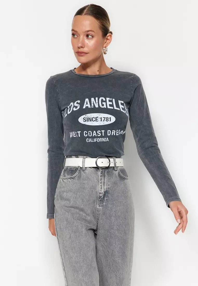 Wash Effect Printed T-Shirt