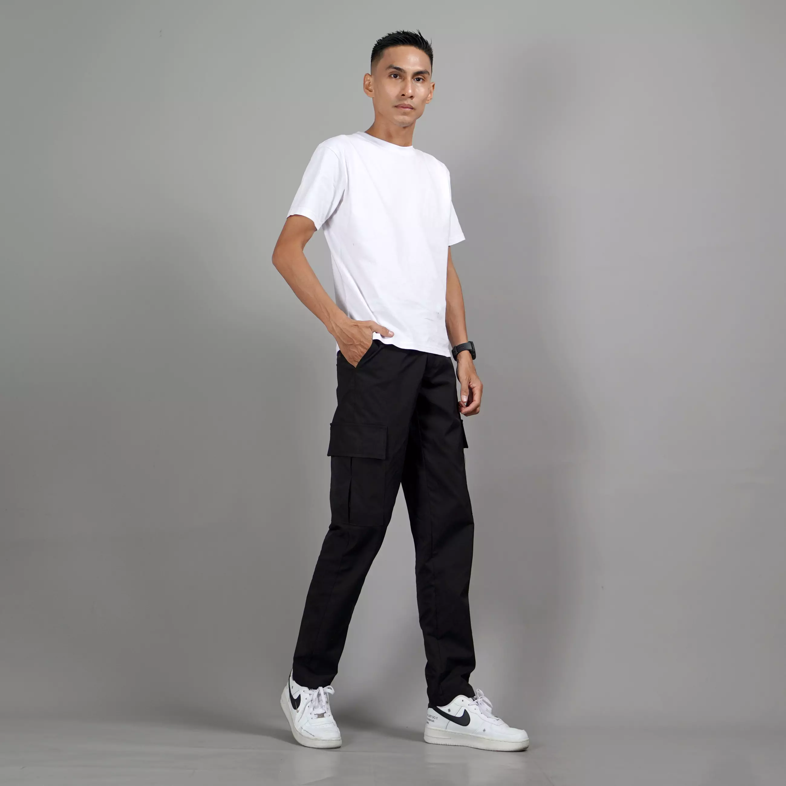  RAYMOND Celana Tactical Celana Cargo Pria Cargo Pants Pria - HITAM