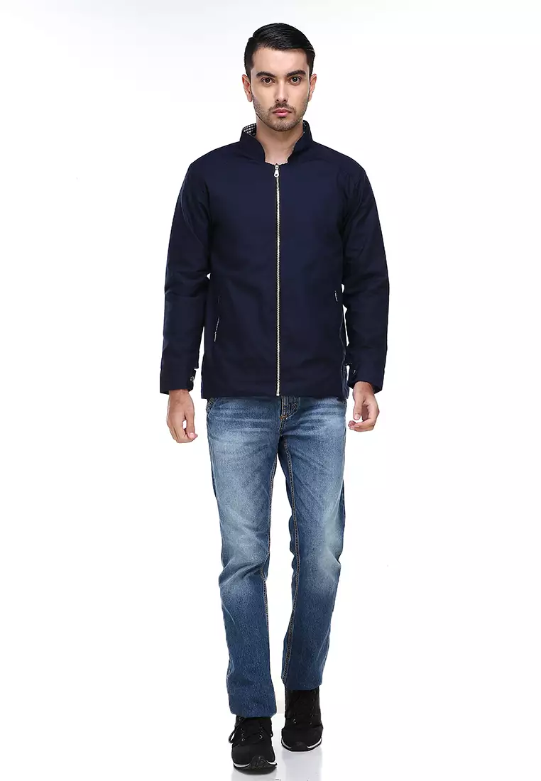 Clover Jas Jaket Casual Pria Slimfit Material American Drill ORIGINAL - Navy