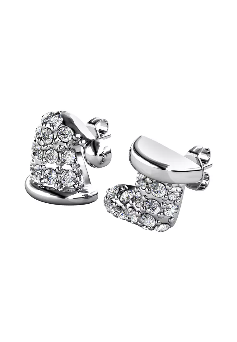 Little Santa Earring WG - Anting Crystal by Her Jewellery
