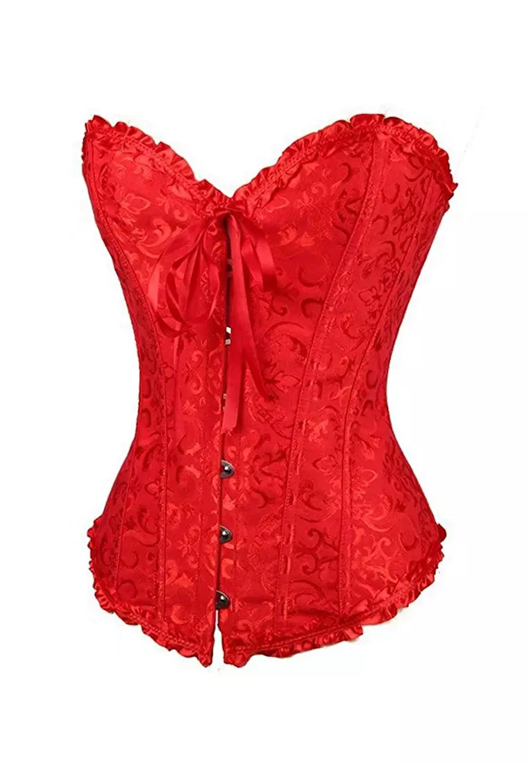 Buy LYCKA LDB4038a-Lady One Piece Corset Nightwear (Red) Online ...